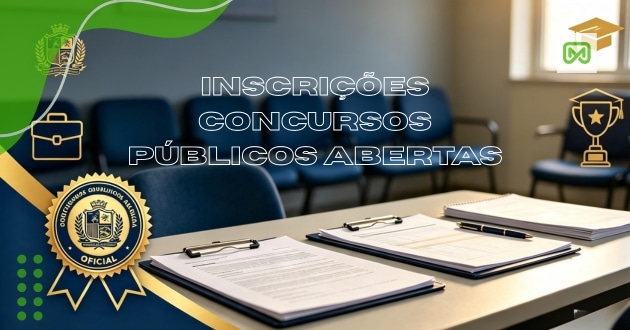 Inscrições concursos públicos abertas